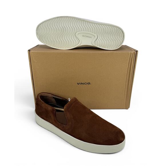 Vince Pacific M Slip On Sneakers Mens 9.5 Brown Corduroy Luxury Casual Shoes main image 15